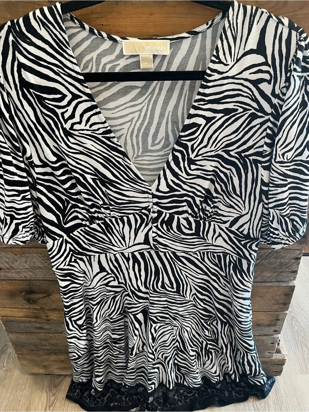 Zebra Print dress with animal print hem